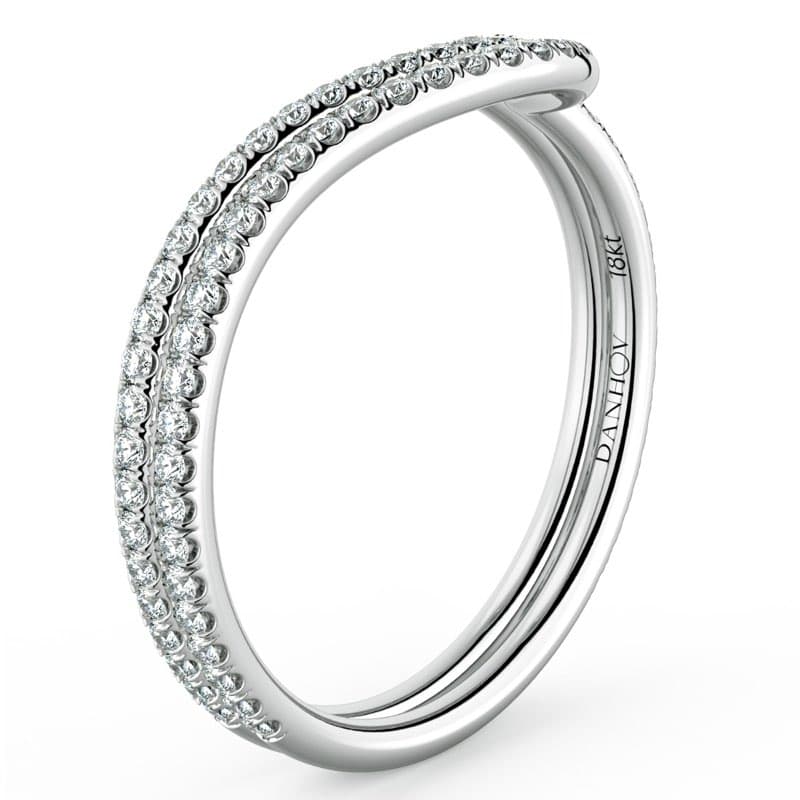 Abbraccio Double Quarter Moon Curved Diamond Band