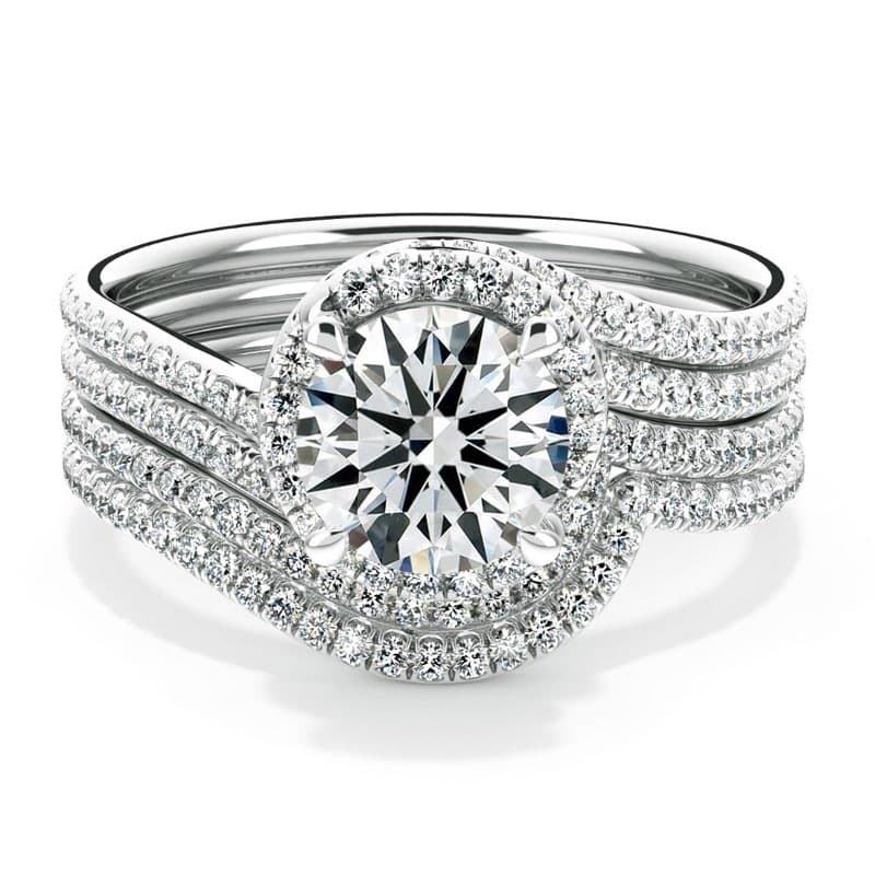 Abbraccio Double Quarter Moon Curved Diamond Band
