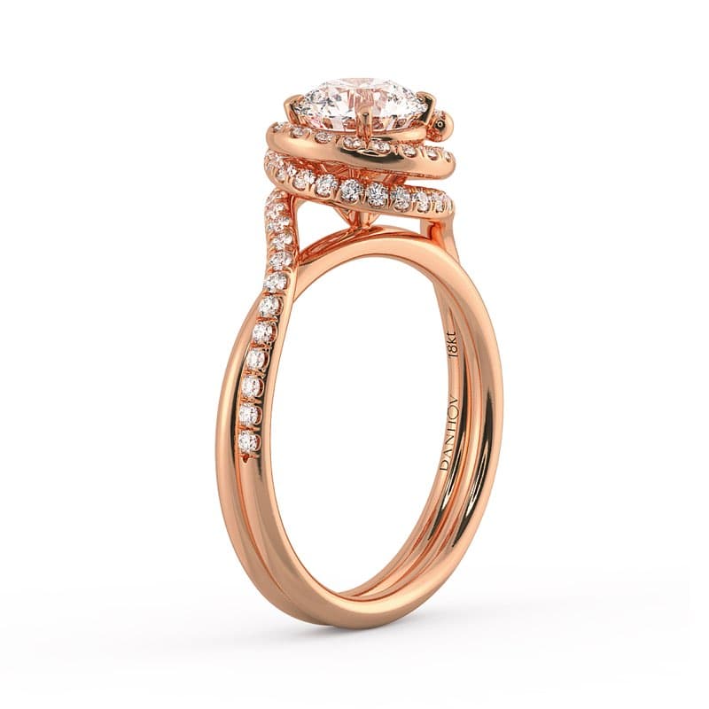 Abbraccio Double Ring Swirl Engagement Ring