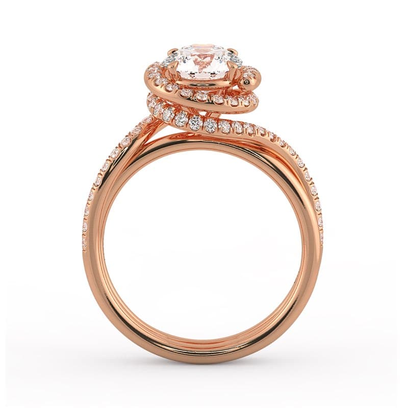 Abbraccio Double Ring Swirl Engagement Ring