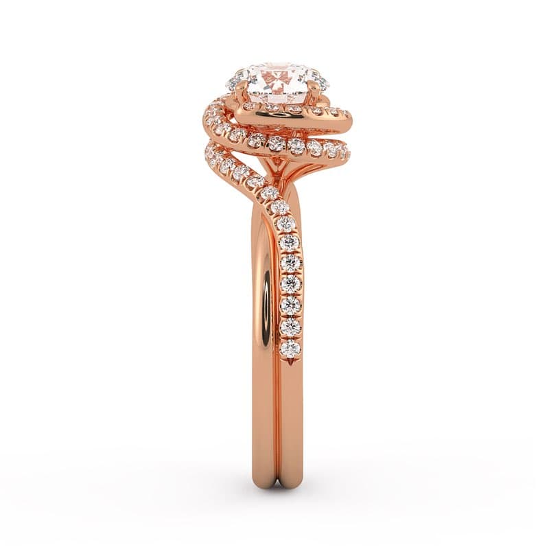 Abbraccio Double Ring Swirl Engagement Ring