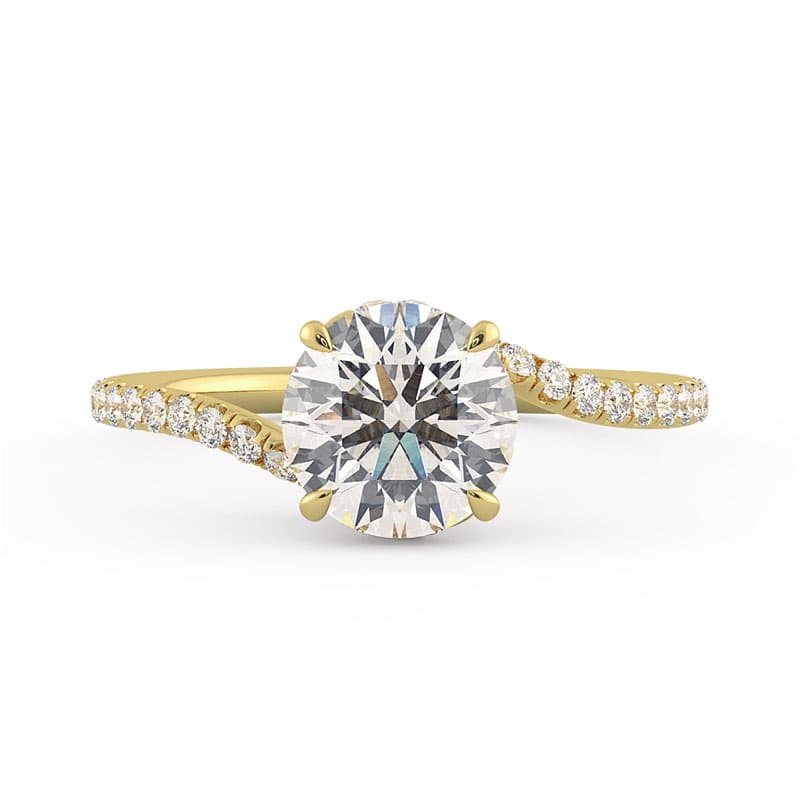 Abbraccio Swirl Diamond Engagement Ring