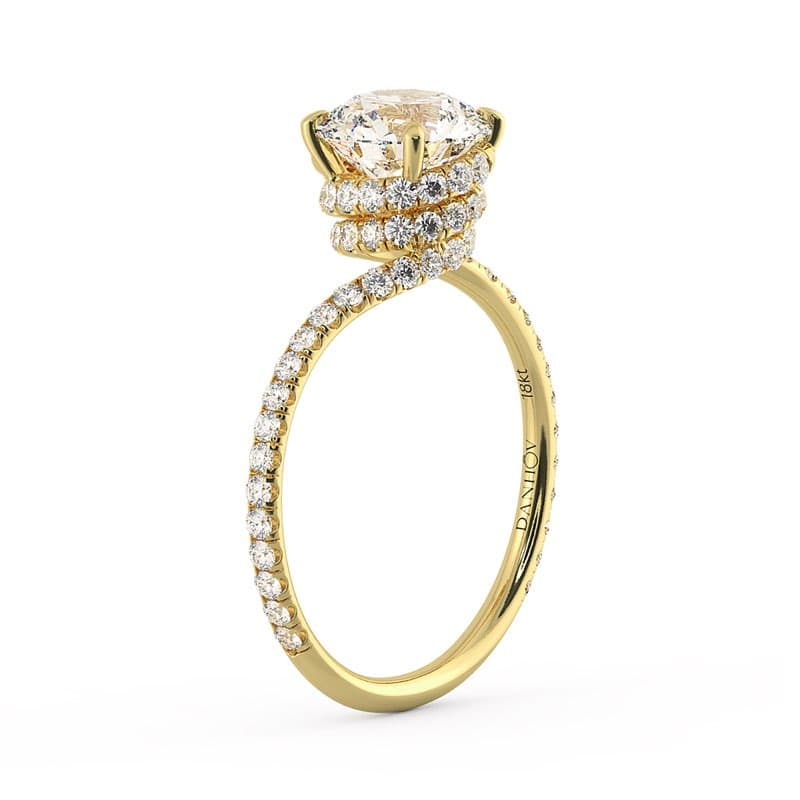 Abbraccio Swirl Diamond Engagement Ring