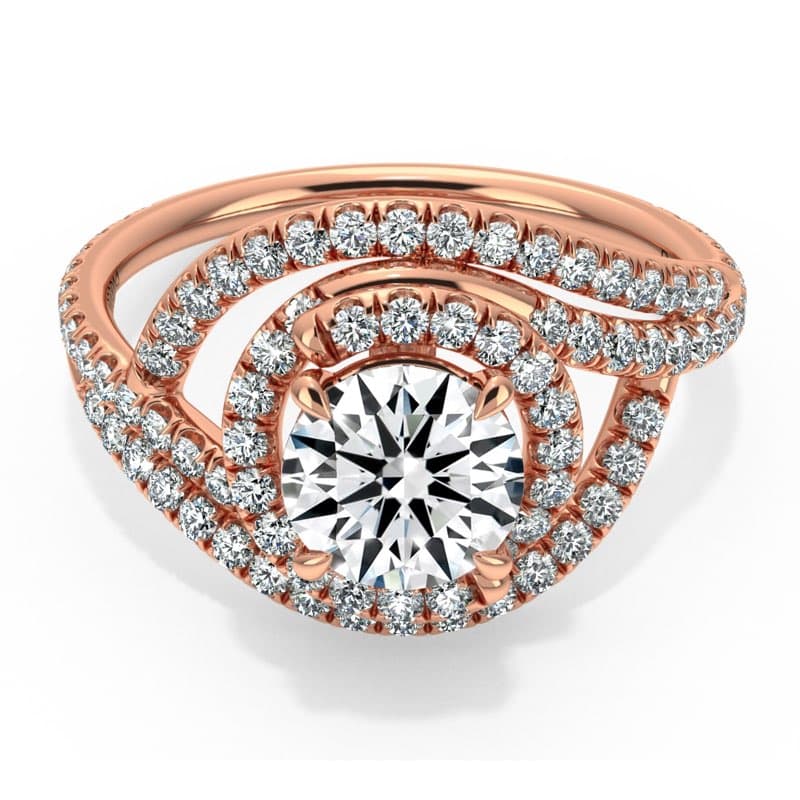 Abbraccio Double Swirl Diamond Engagement Ring