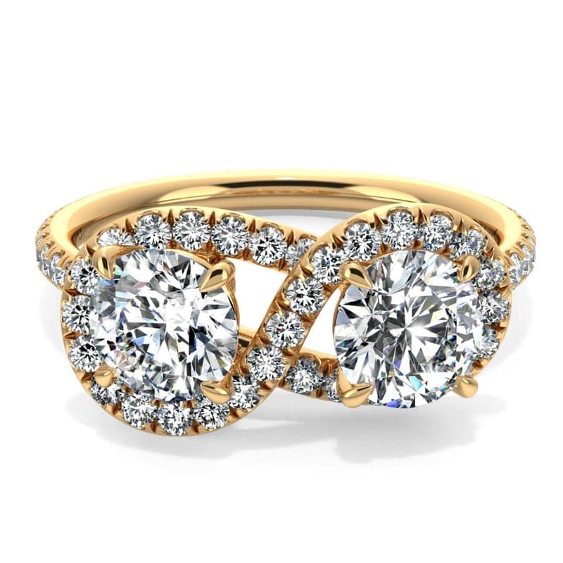 Abbraccio Infinity Single Shank Diamond Engagement Ring