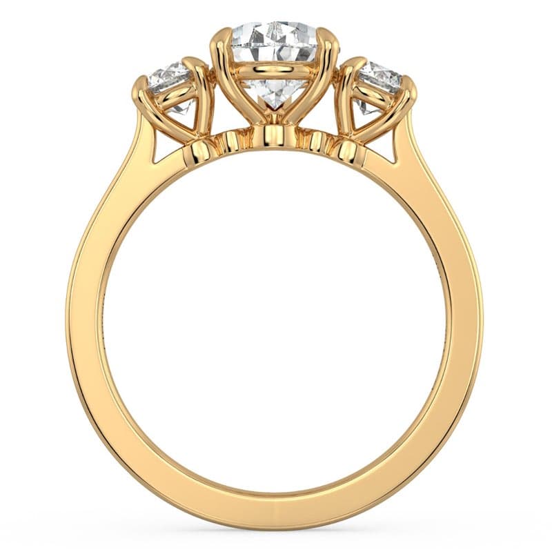 Classico Three Diamond Pear Cut Engagement Ring