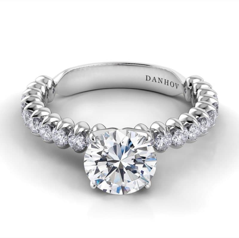 Petalo Twisted Shank Diamond Engagement Ring