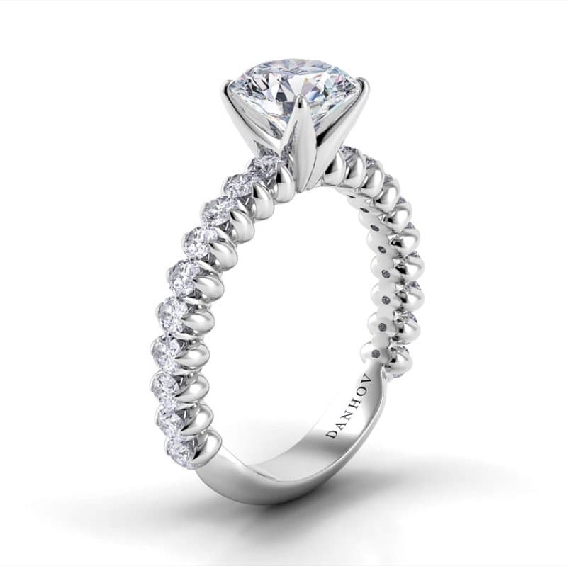 Petalo Twisted Shank Diamond Engagement Ring