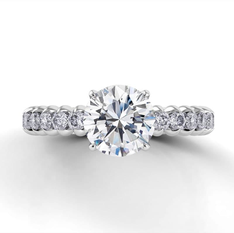 Petalo Twisted Shank Diamond Engagement Ring