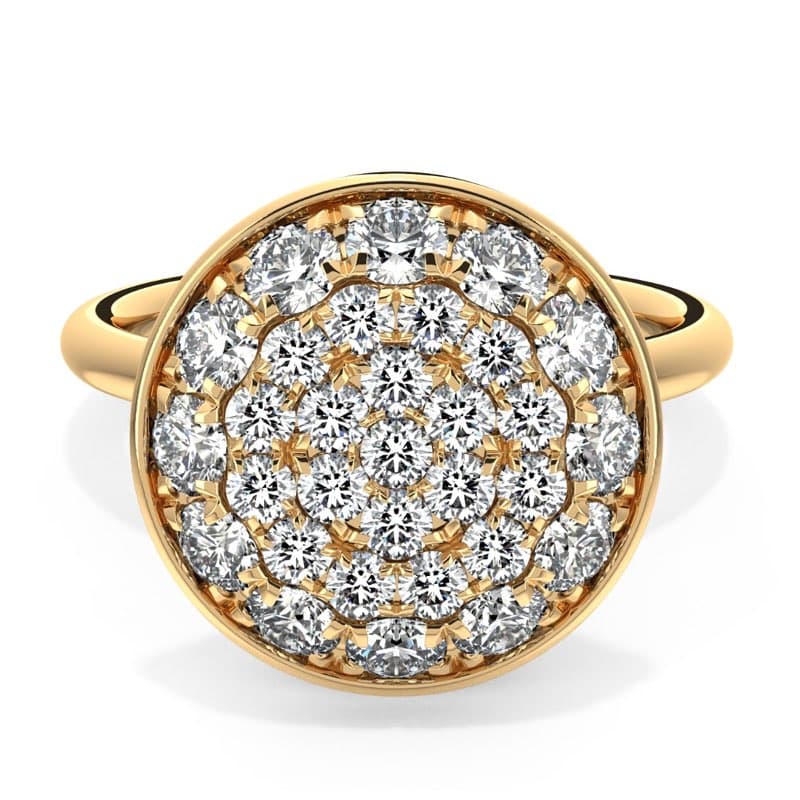 Diamante Cluster Round Fine Ring