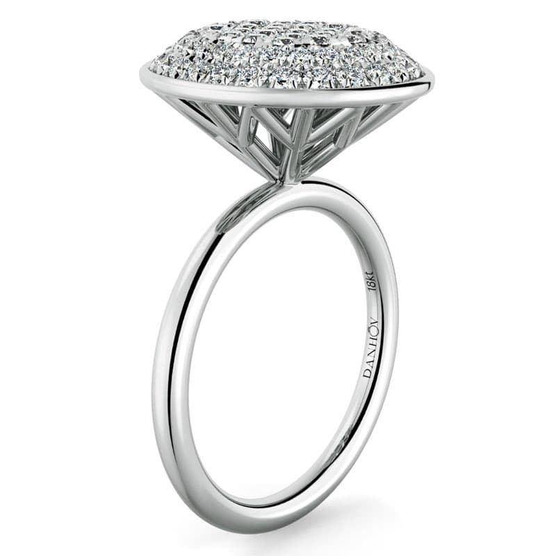 Diamante Cluster Oval Shaped Fine Ring