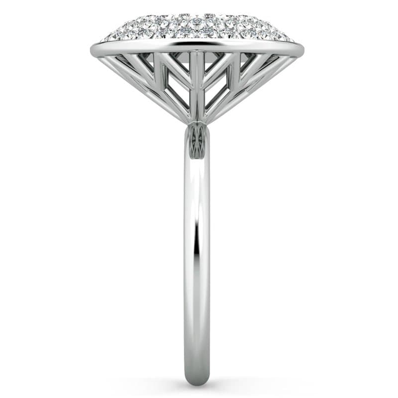 Diamante Cluster Oval Shaped Fine Ring