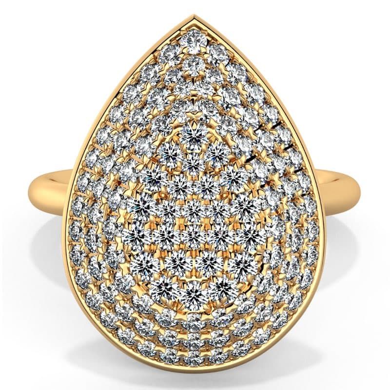 Diamante Cluster Pear Shape Fine Ring