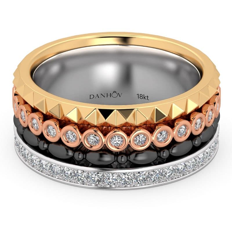 Fashion Band Four colors in one band in 14KT