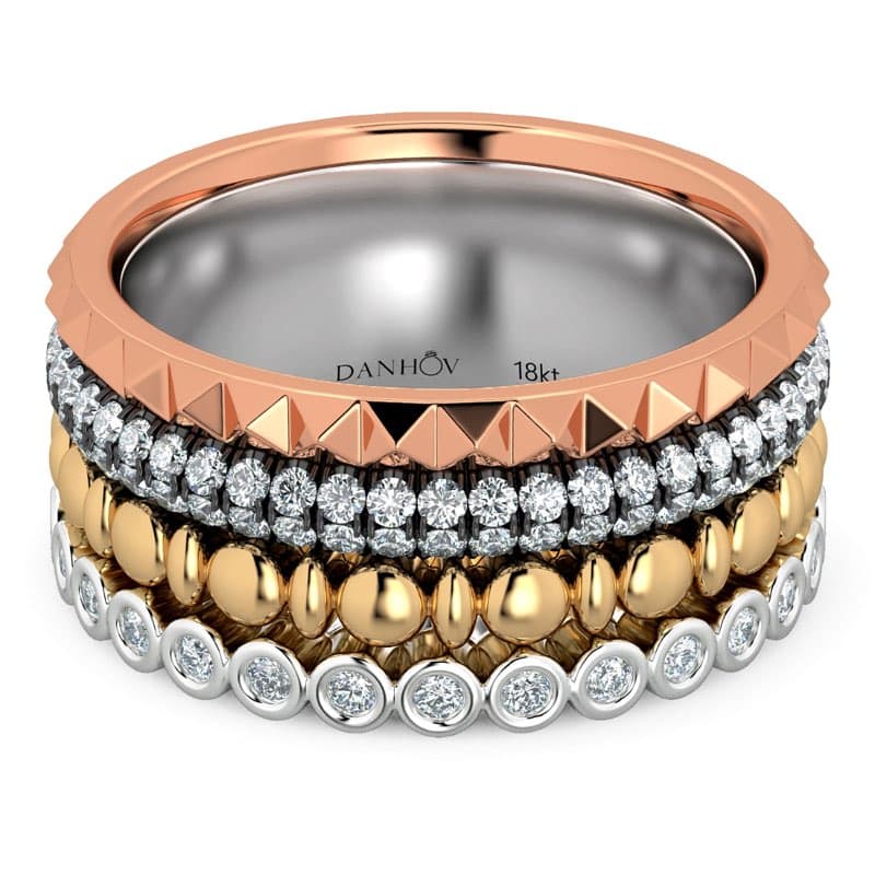 Fashion Band Four colors in one band in 14KT