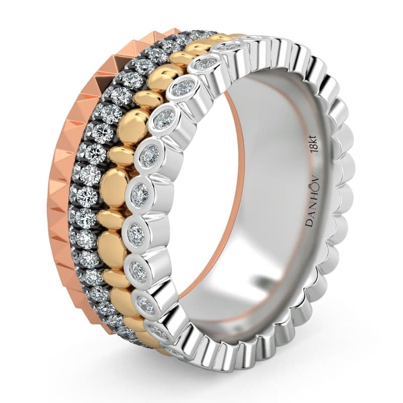 Fashion Band Four colors in one band in 14KT