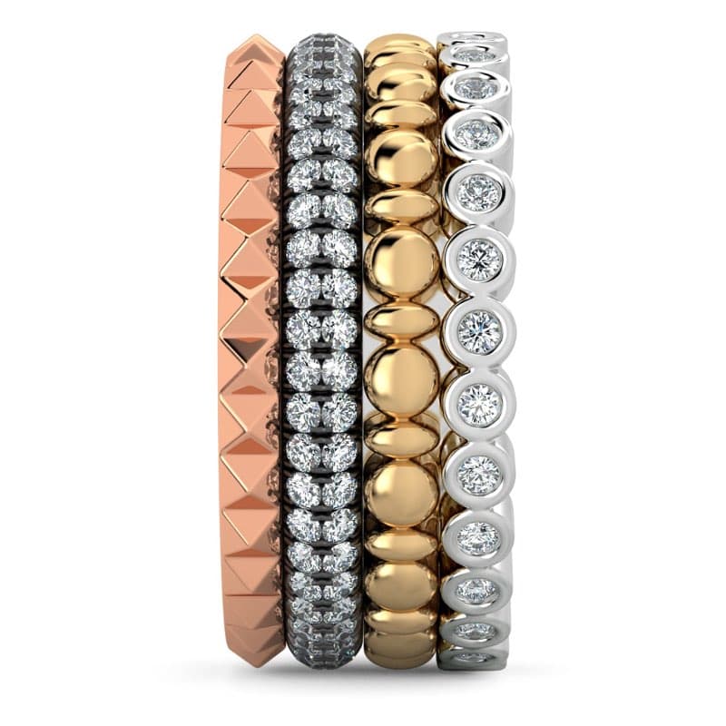 Fashion Band Four colors in one band in 14KT