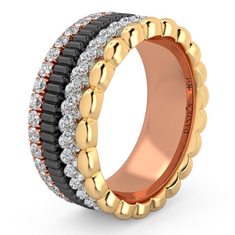 Fashion Band Four colors in one band in 14KT