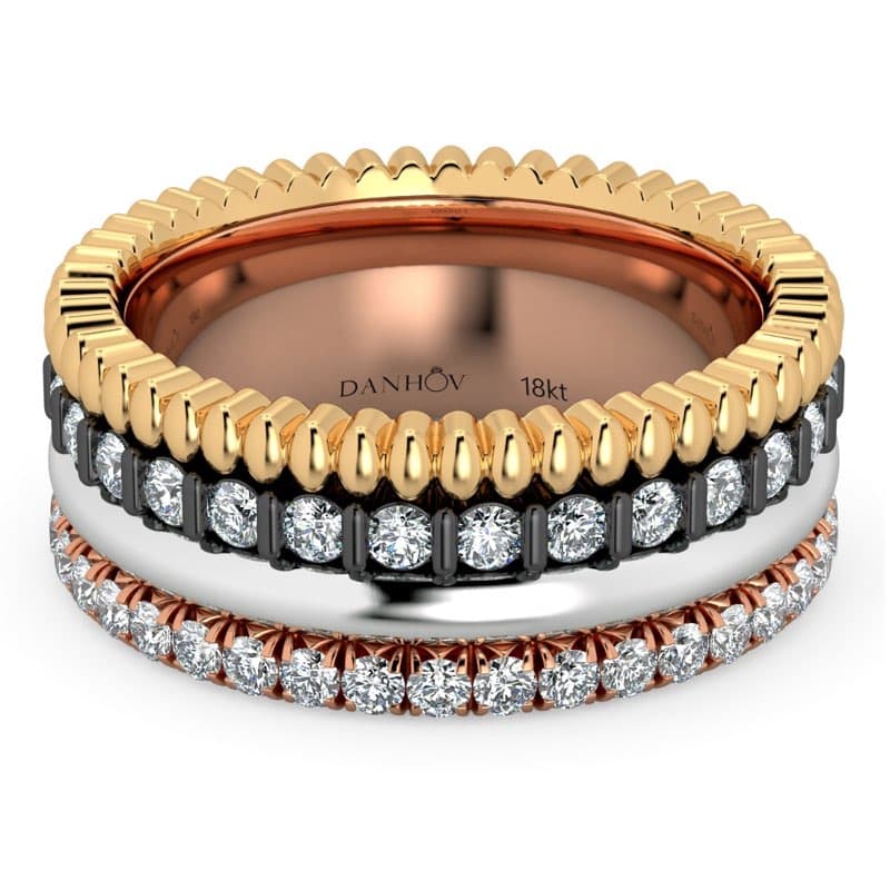 Fashion Band Four colors in one band in 14KT