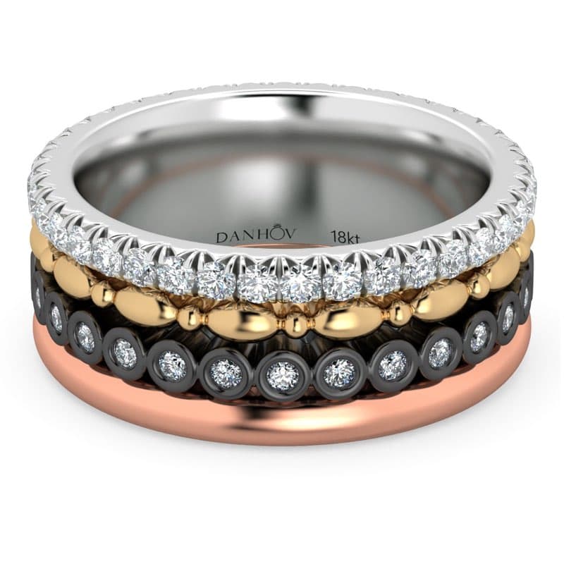 Fashion Band Four colors in one band in 14KT