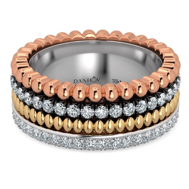 Fashion Band Four colors in one band in 14KT