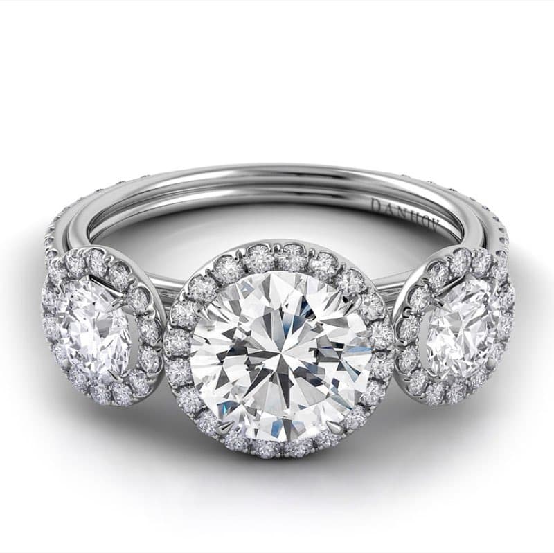 Per Lei Three Stone Engagement Ring