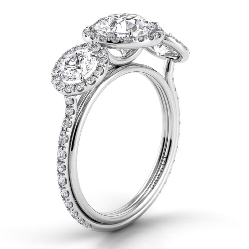 Per Lei Three Stone Engagement Ring