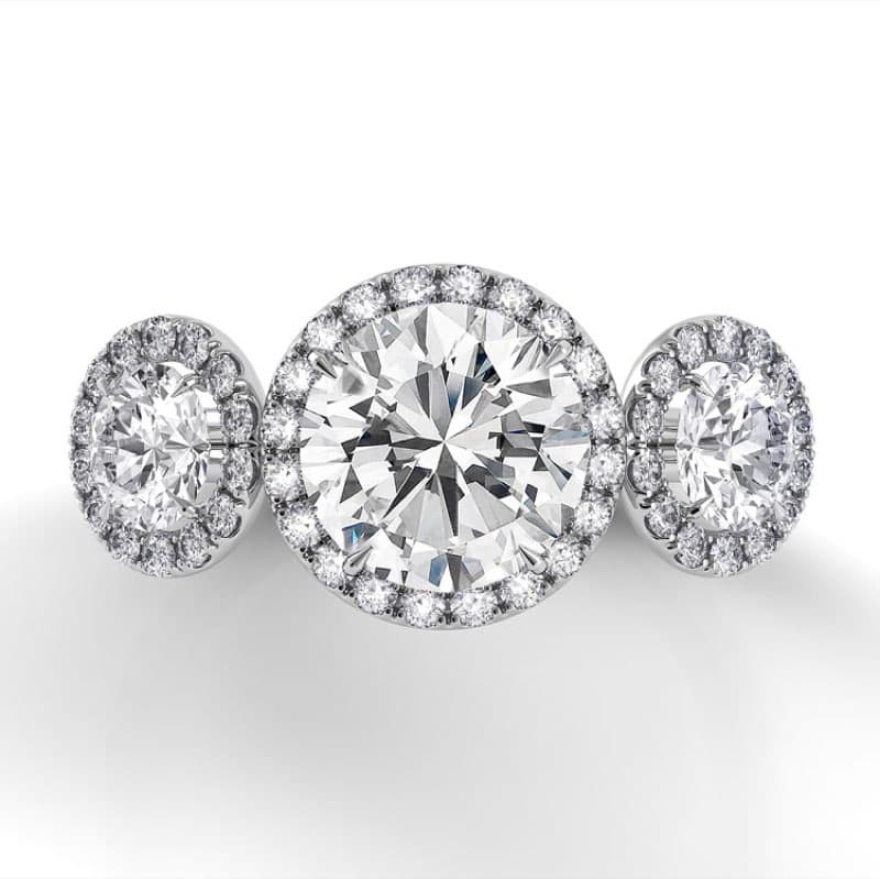 Per Lei Three Stone Engagement Ring