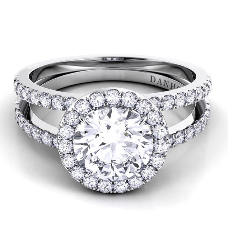 Per Lei Double Shank Marquise Engagement Ring