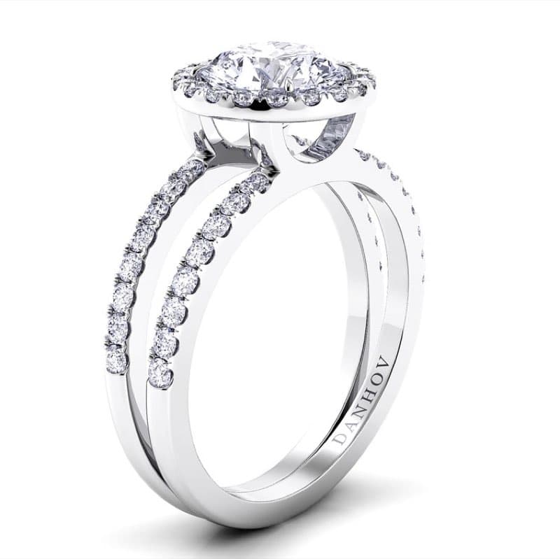 Per Lei Double Shank Marquise Engagement Ring