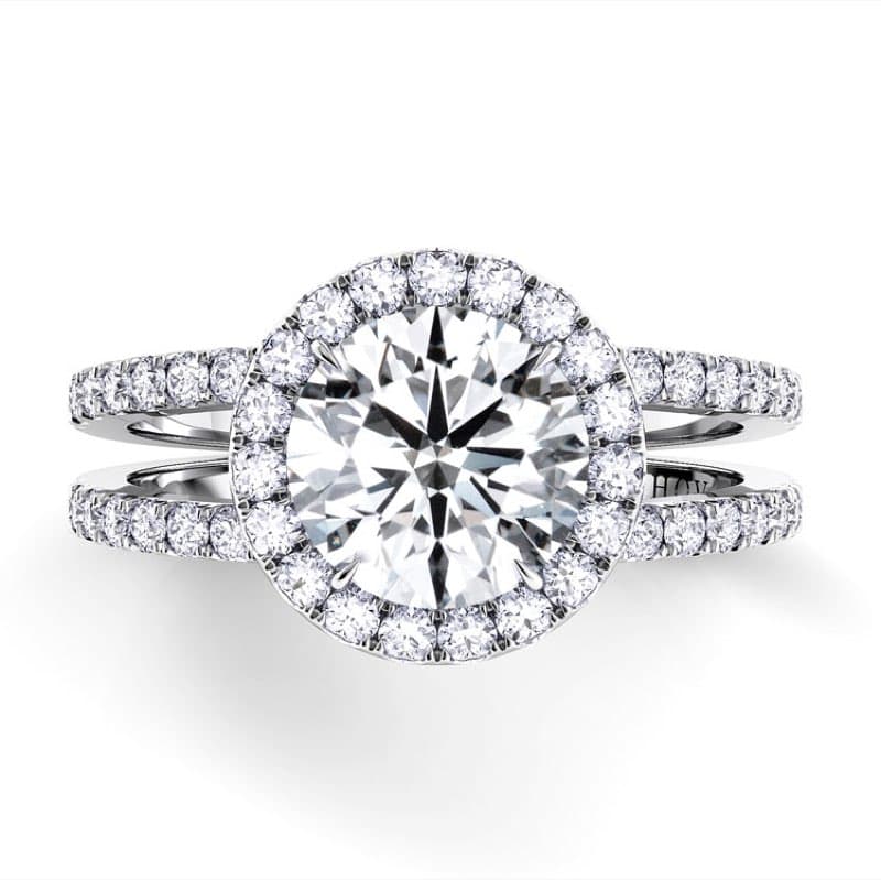 Per Lei Double Shank Marquise Engagement Ring