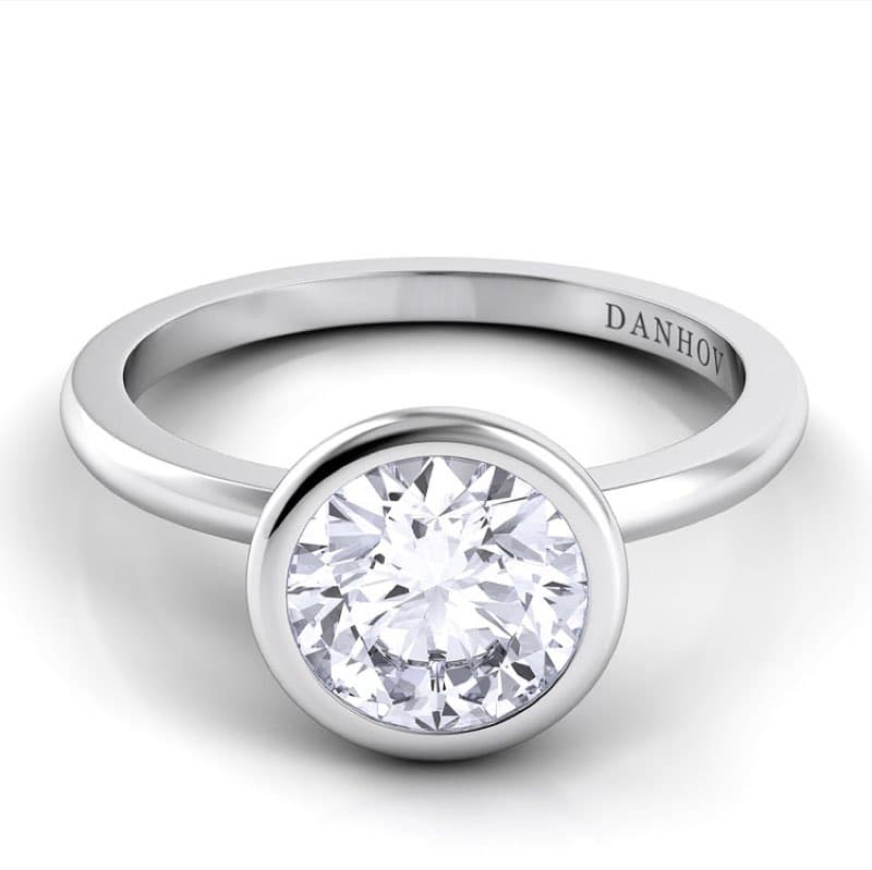 Per Lei Single Shank Emerald Engagement Ring