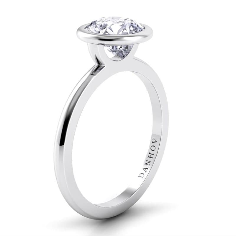 Per Lei Single Shank Emerald Engagement Ring