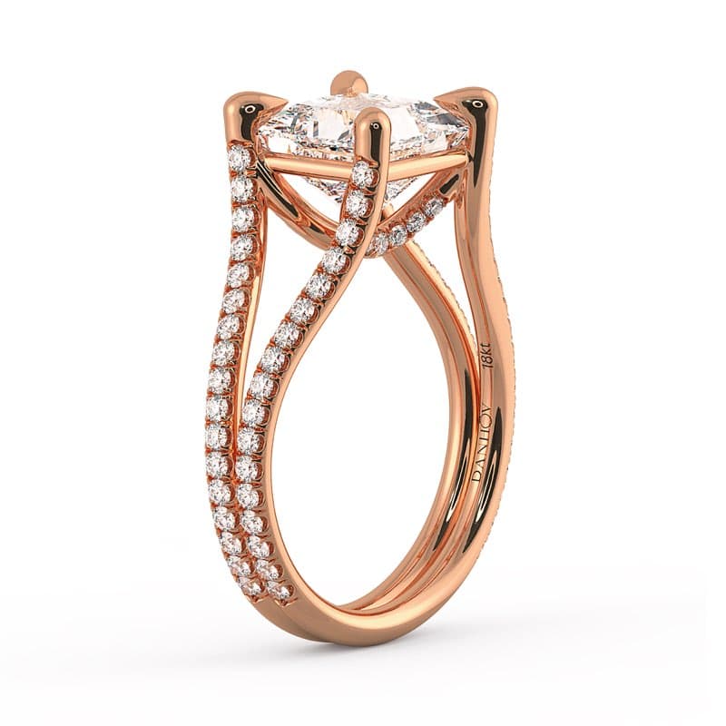 Per lei Double Shank Princess Cut Engagement Ring