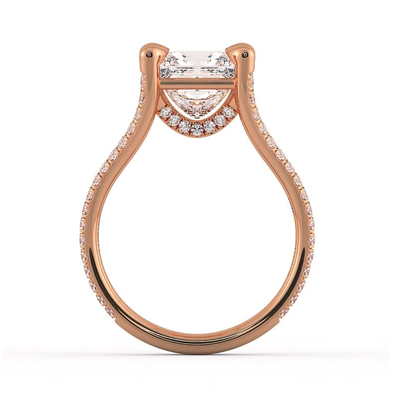 Per lei Double Shank Princess Cut Engagement Ring
