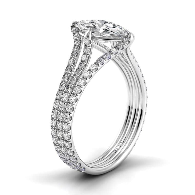 Solo Filo Triple Shank Marquise Engagement Ring