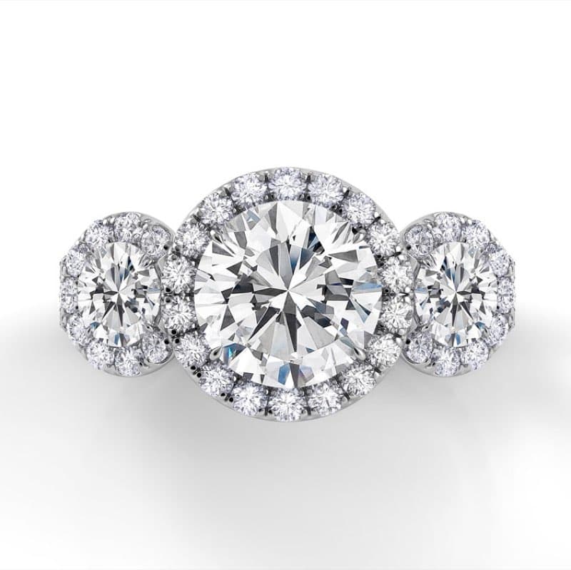 Solo Filo Unique Three Stone Engagement Ring