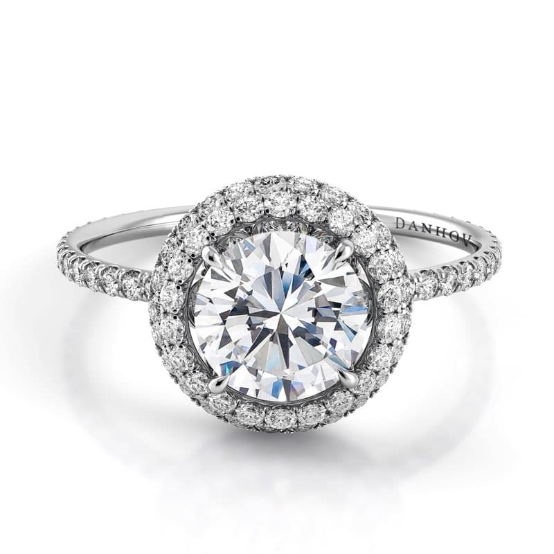 Solo Filo Diamond Halo Engagement Ring