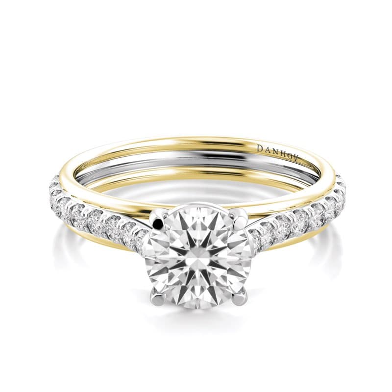 Unito Two-Tone Triple Shank Diamond Engagement Ring