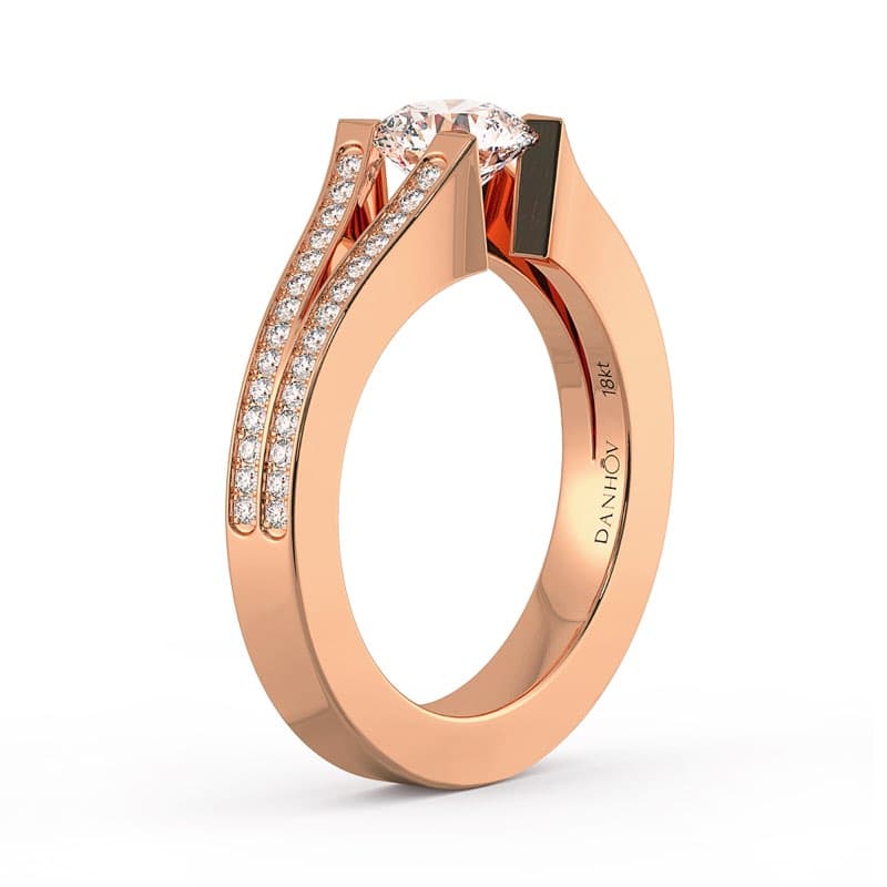 Voltaggio Engagement Ring in 14k Black Gold