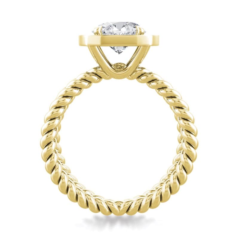Eleganza Unique Design Engagement Ring with Halo