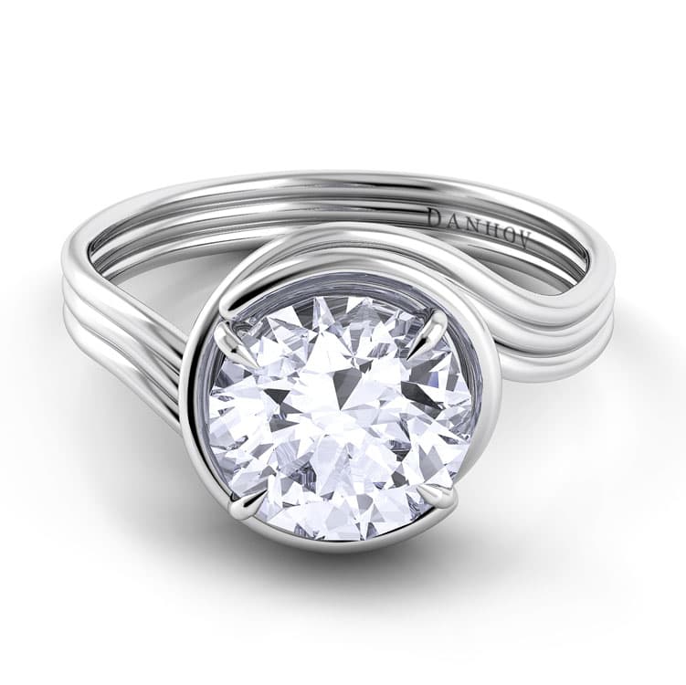 Abbraccio Award Winning Swirl Engagement Ring