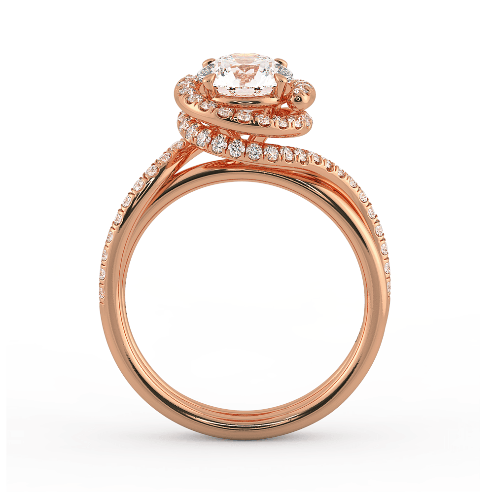 Abbraccio Double Ring Swirl Engagement Ring