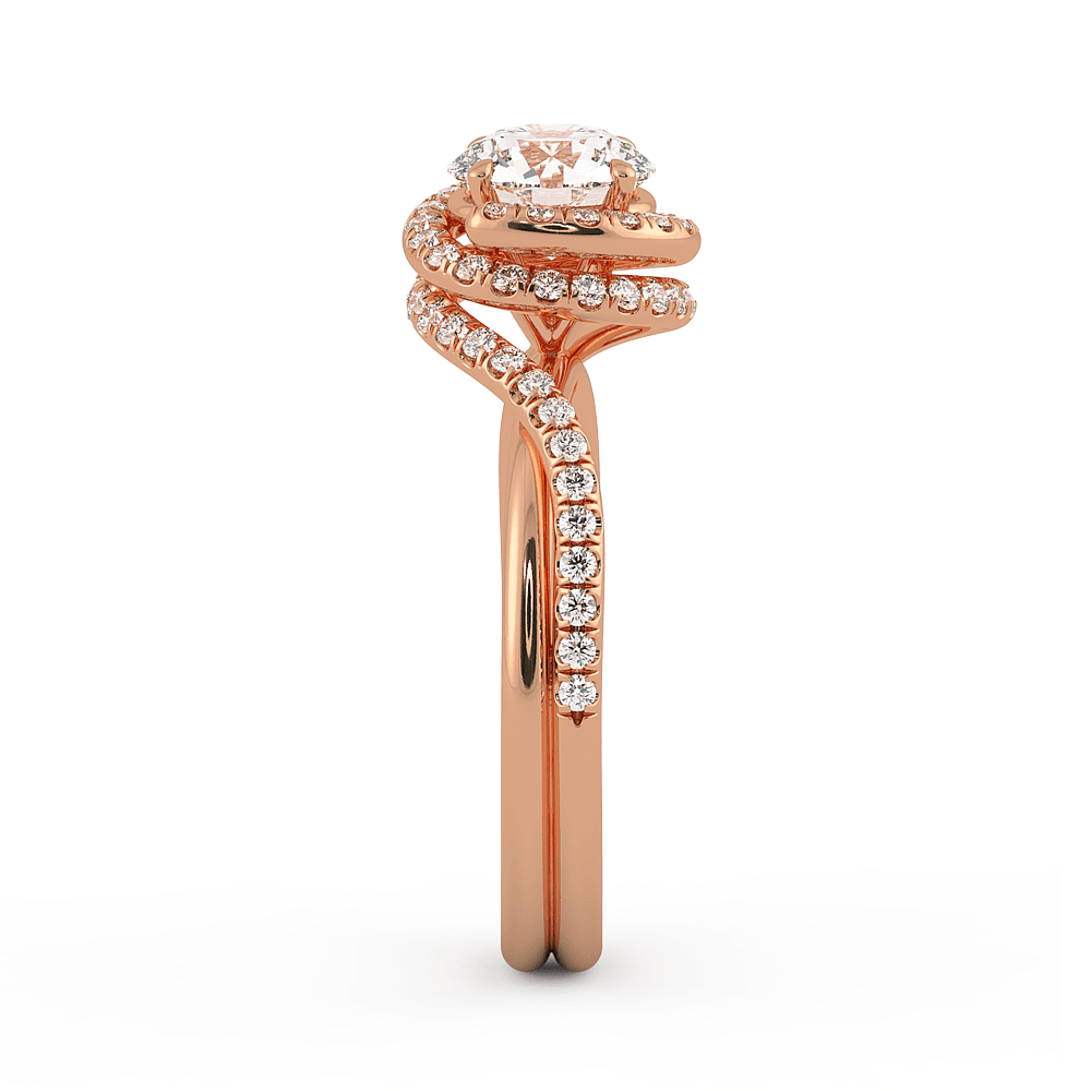 Abbraccio Double Ring Swirl Engagement Ring