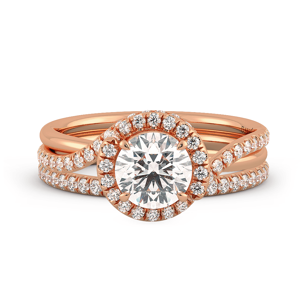 Abbraccio Double Ring Swirl Engagement Ring