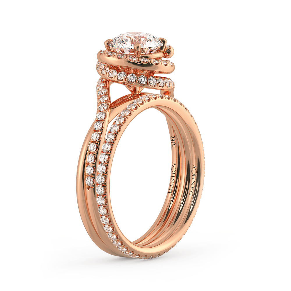 Abbraccio Double Ring Swirl Engagement Ring