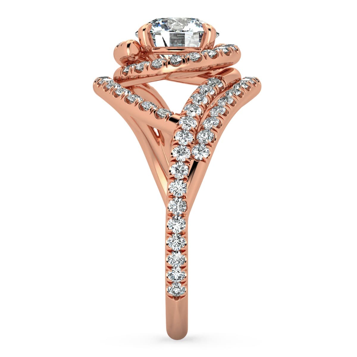 Abbraccio Double Swirl Diamond Engagement Ring