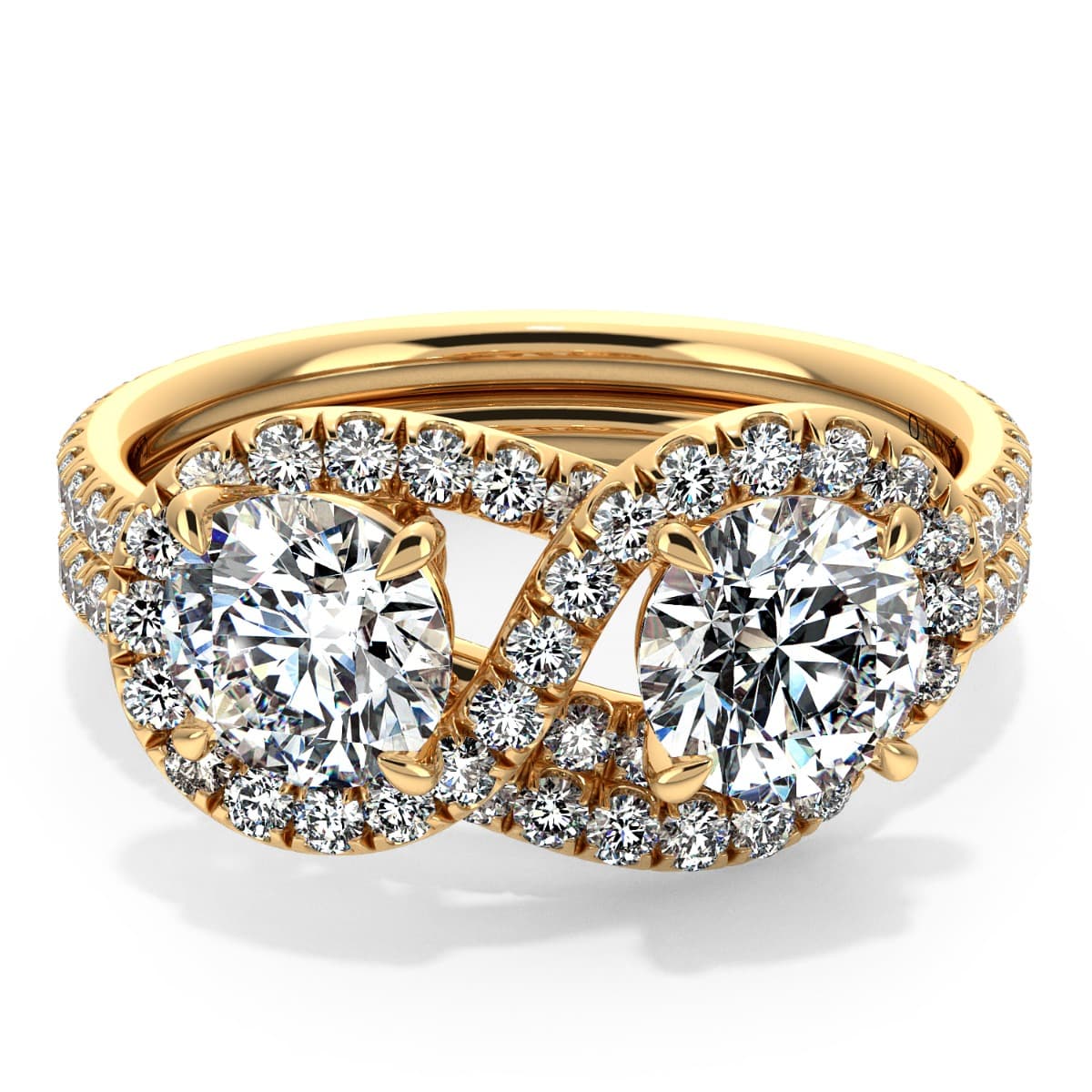 Abbraccio Infinity Single Shank Diamond Engagement Ring