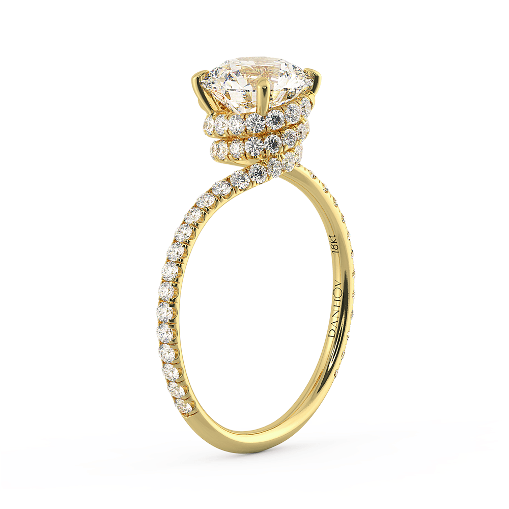 Abbraccio Swirl Diamond Engagement Ring
