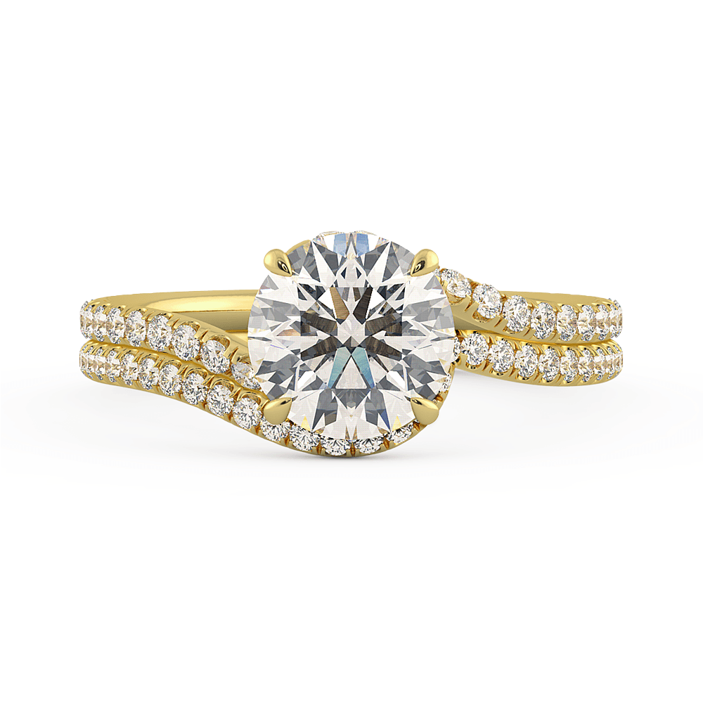Abbraccio Swirl Diamond Engagement Ring